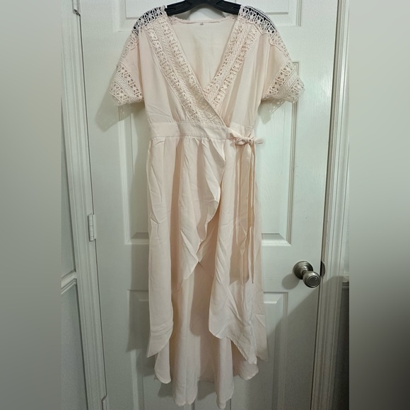 Lace Trim Tie Wrap Dress/Top - Picture 1 of 4